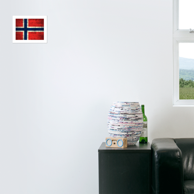 Vintage Rustic Flag Of Norway Norge Norwegian by E